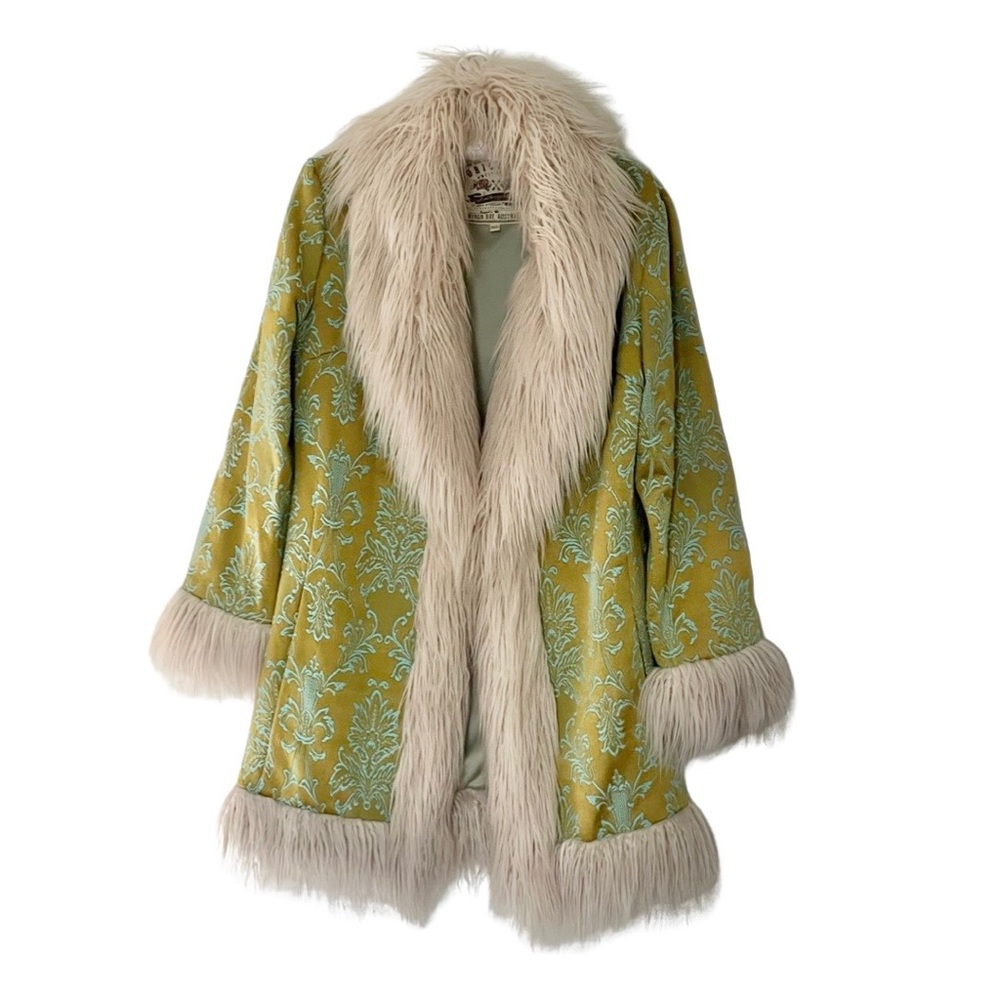 Spell & The Gypsy Collective Anastasia Brocade Faux Fur Coat M/L **never worn** - Picture 3 of 6